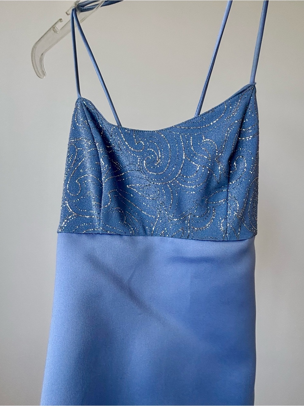 00’s Blue Sparkle Bodice Slip Dress